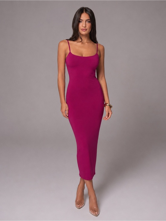 JLUXLABEL Dresses & Skirts - JLUXLABEL Magenta Fitted Midi Slip Dress